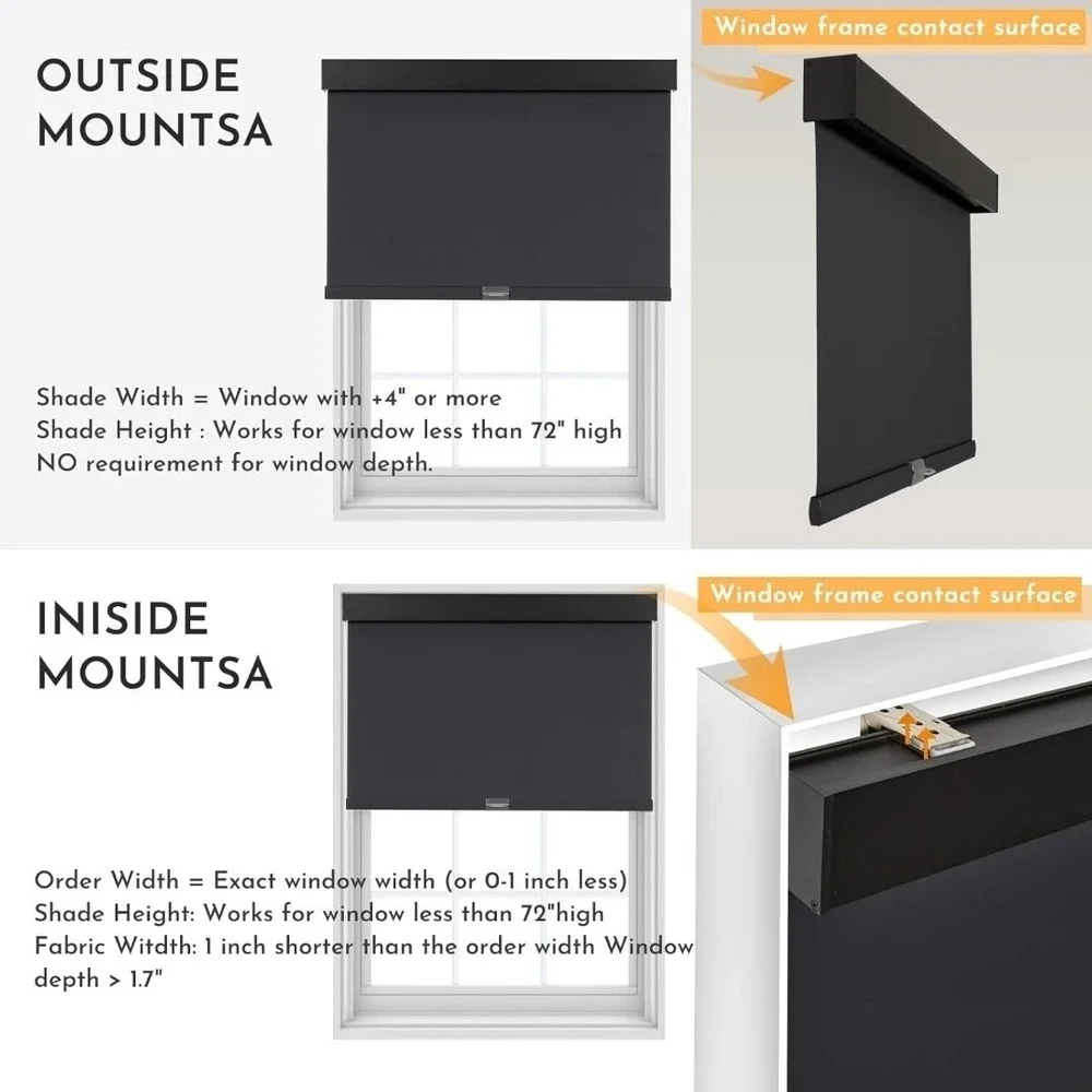 Persilux Cordless Blackout Shades with Valance, Thermal Insulated 30 X 72